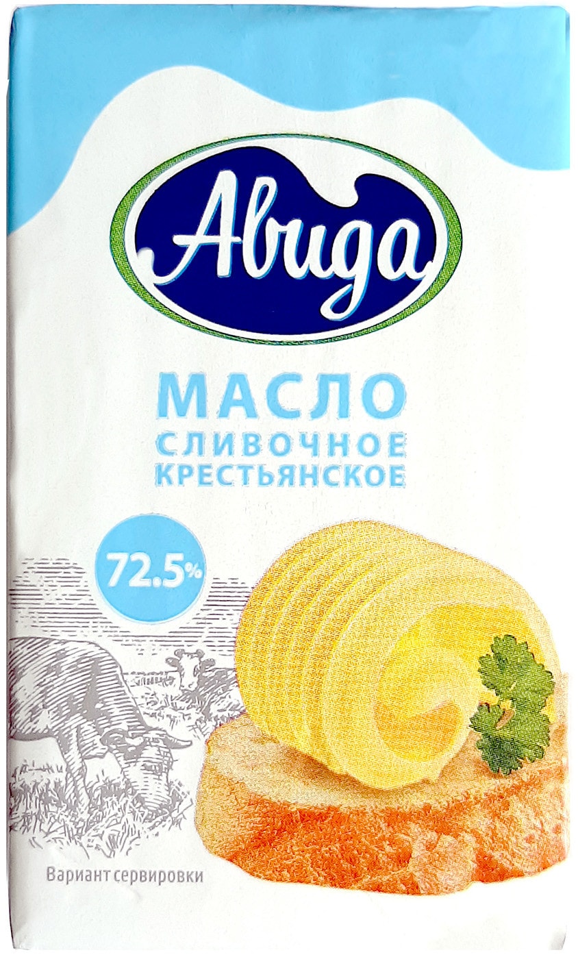 Изображение товара Масло сливочное Авида Крестьянское 72.5% 180г