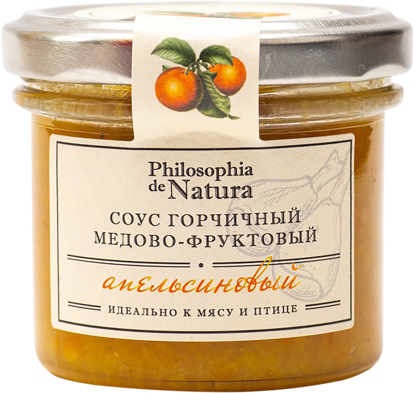 Изображение товара Соус Philosophia de Natura горчичный медово-фруктовый апельсиновый 100г