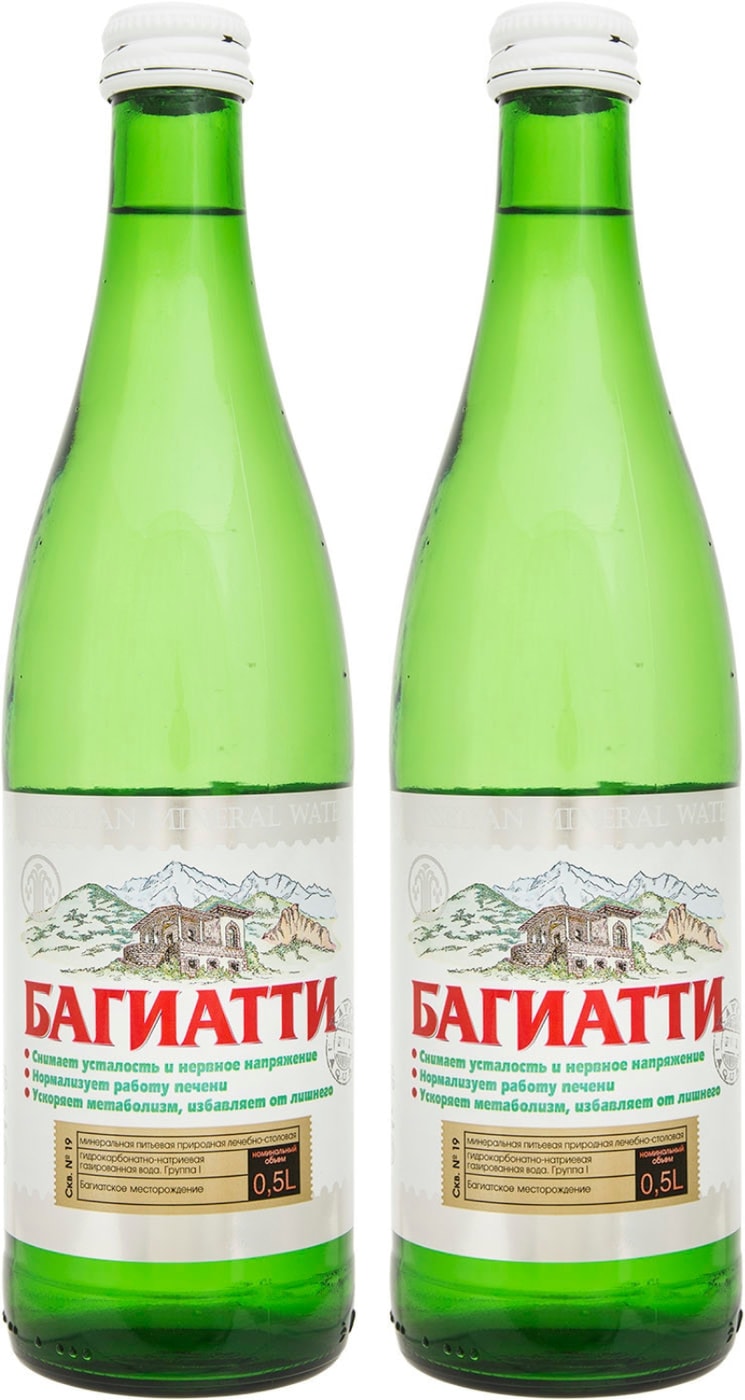 Изображение товара Минеральная газированная вода Багиатти 500мл лечебно-столовая Россия
