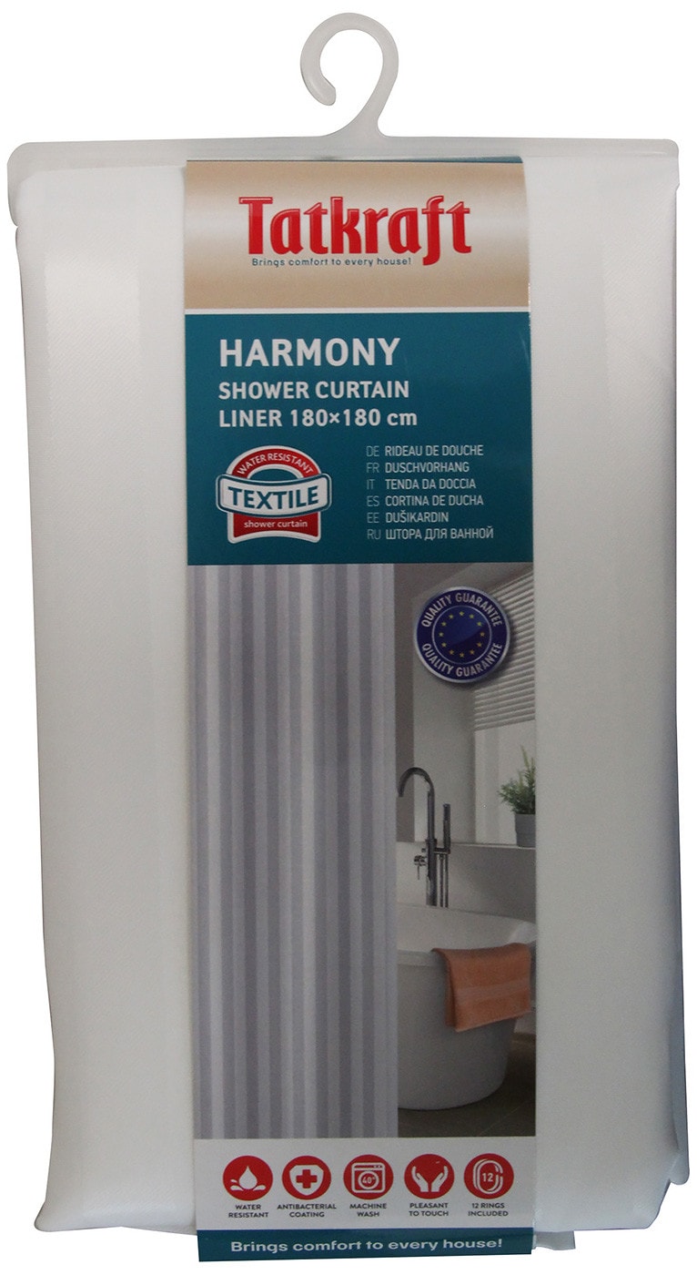 Изображение товара Штора для ванной Tatkraft Harmony 180x180 см водоотталкивающая полиэстеровая