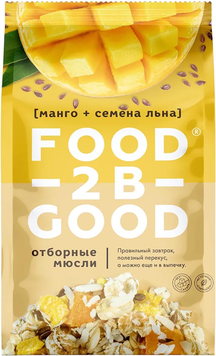 Изображение товара Мюсли Food to be Good Манго-семена льна 300г натуральный сбалансированный состав