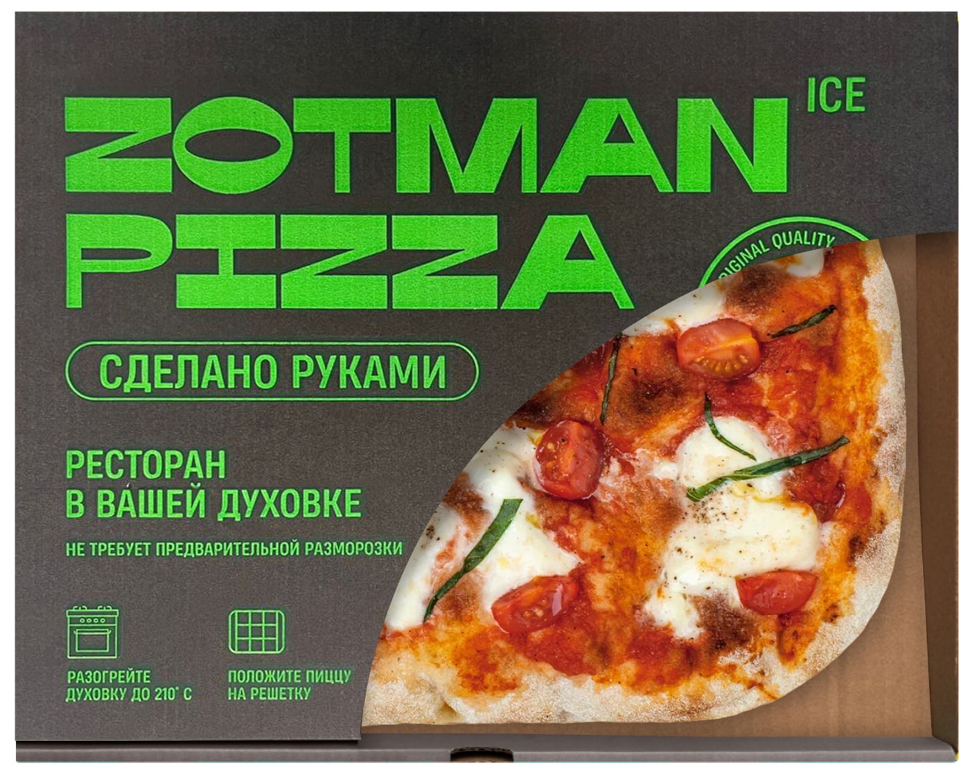 Изображение товара Пицца Zotman Со страчателлой и базиликом ICE 390г замороженная