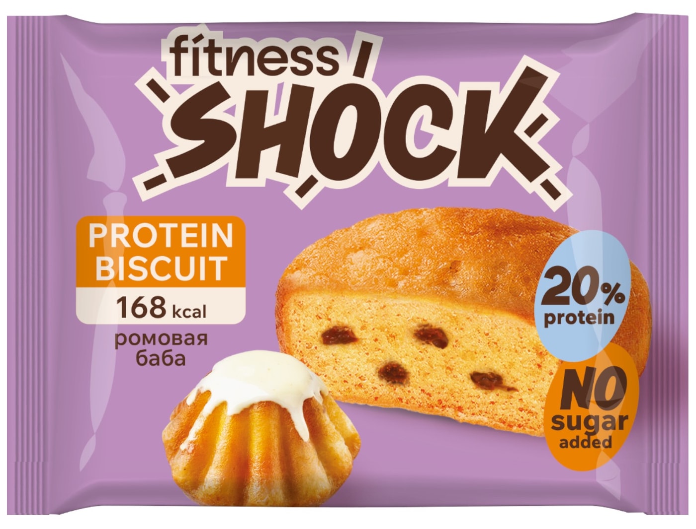 Изображение товара Пирожное FitnesShock неглазированное Ром-баба 40г