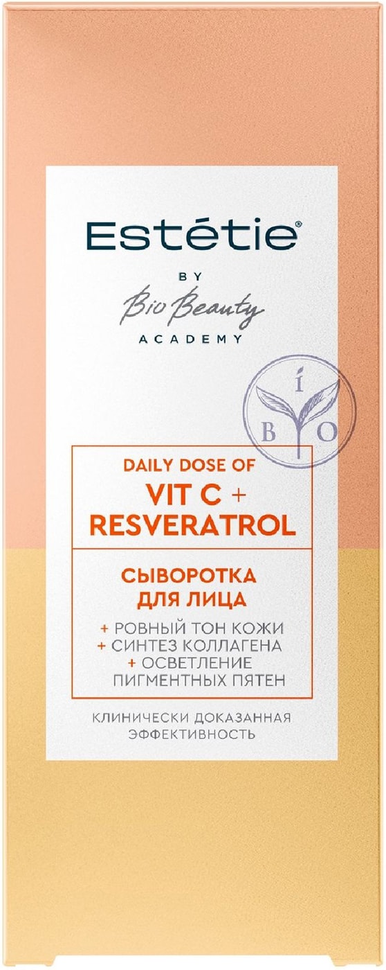 Изображение товара Сыворотка для лица Estetie Vit C + Resveratrol 30мл Изображение товара Сыворотка для лица Estetie Vit C + Resveratrol 30мл