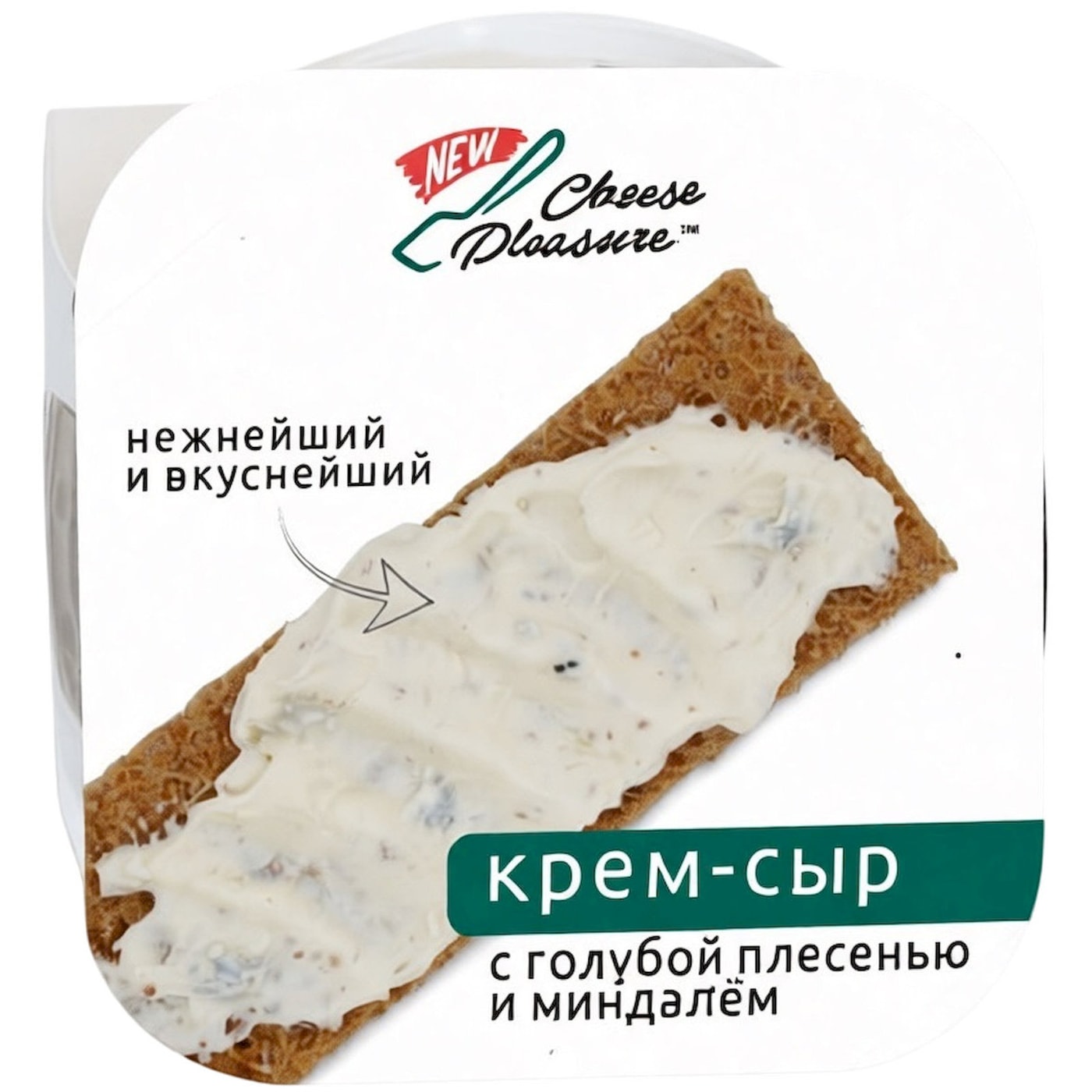 Изображение товара Крем-сыр Cheese Pleasure с голубой плесенью и миндалем 55% 70г Изображение товара Крем-сыр Cheese Pleasure с голубой плесенью и миндалем 55% 70г