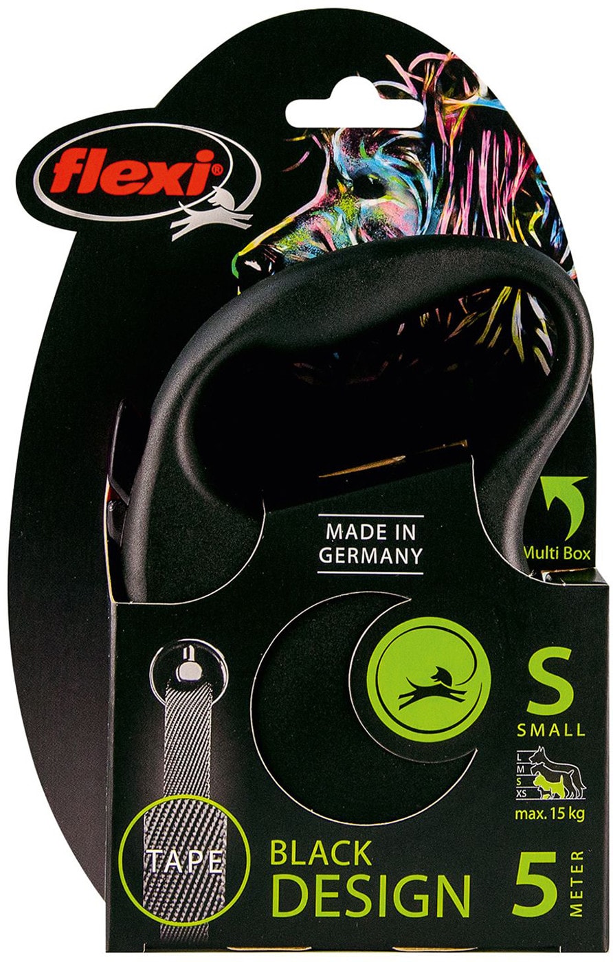 Изображение товара Рулетка для собак Flexi Black Design размер S до 15 кг 5 метров