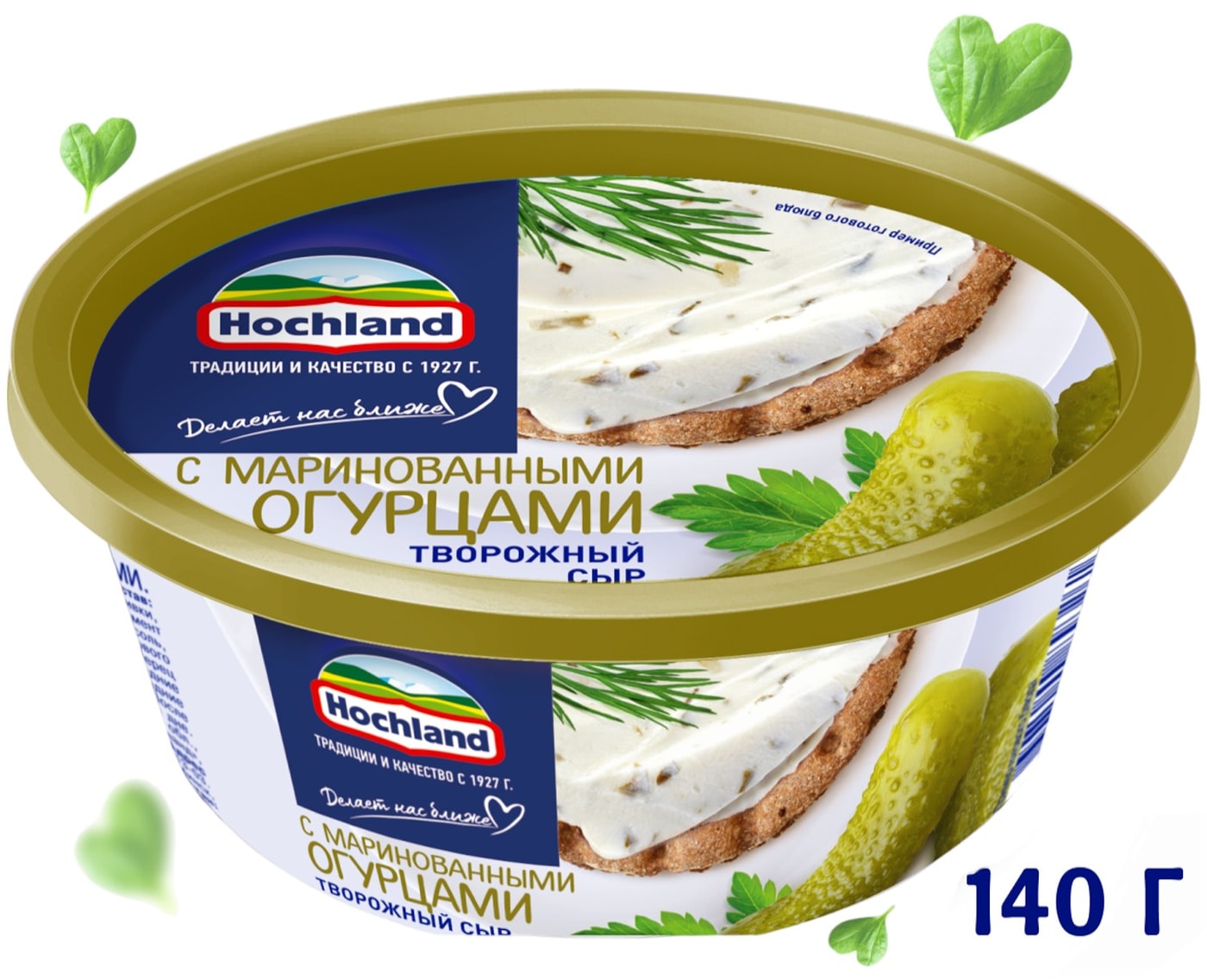 Изображение товара Сыр творожный Hochland с маринованными огурцами 60% 140г