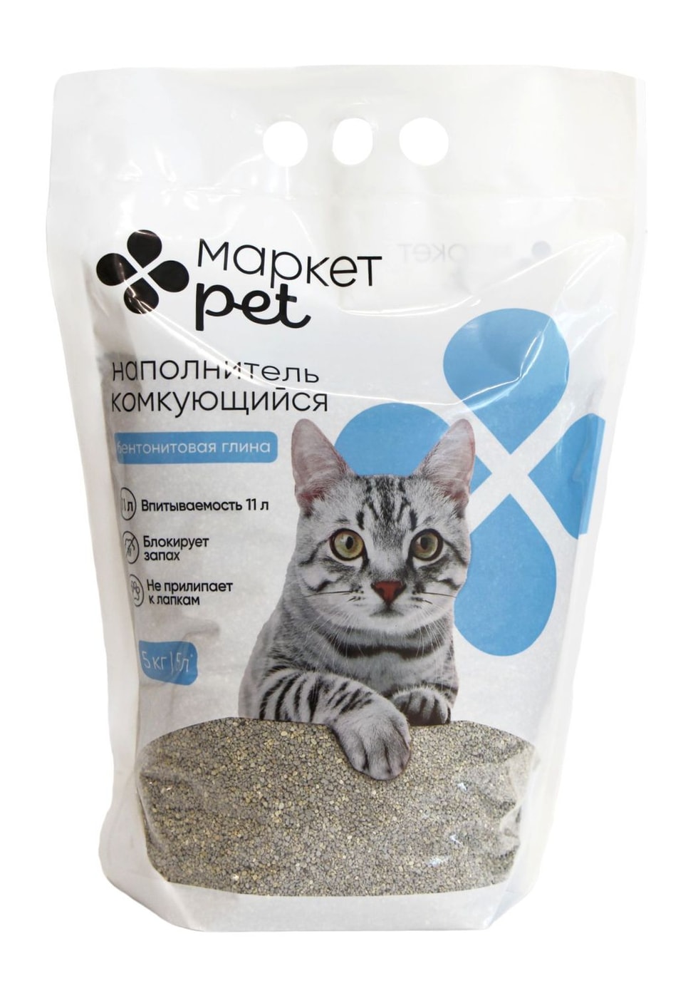 Изображение товара Наполнитель для кошачьего туалета Маркет Pet комкующийся 5кг