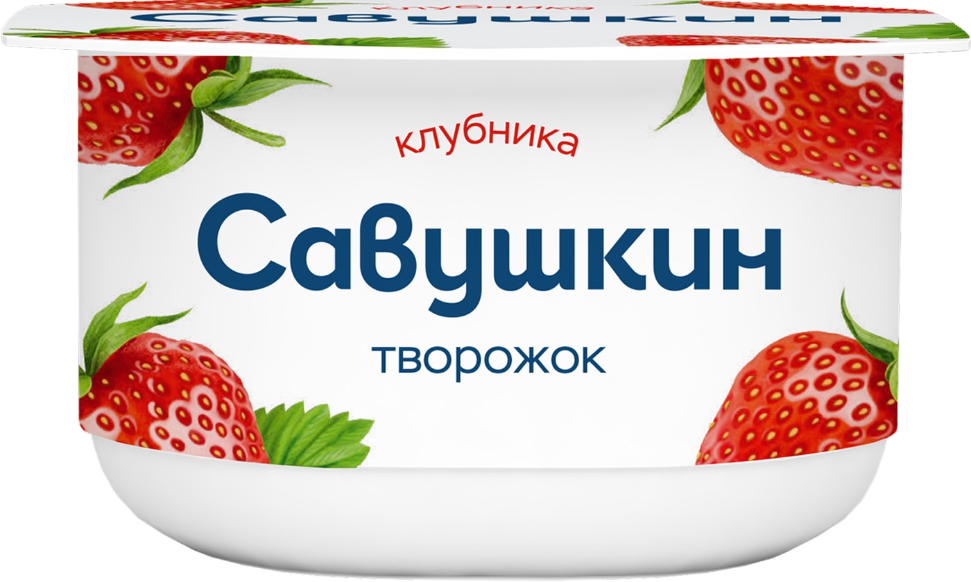 Изображение товара Творожок Савушкин Клубника 3. 5% 120 г - полезный фруктовый десерт для всей семьи