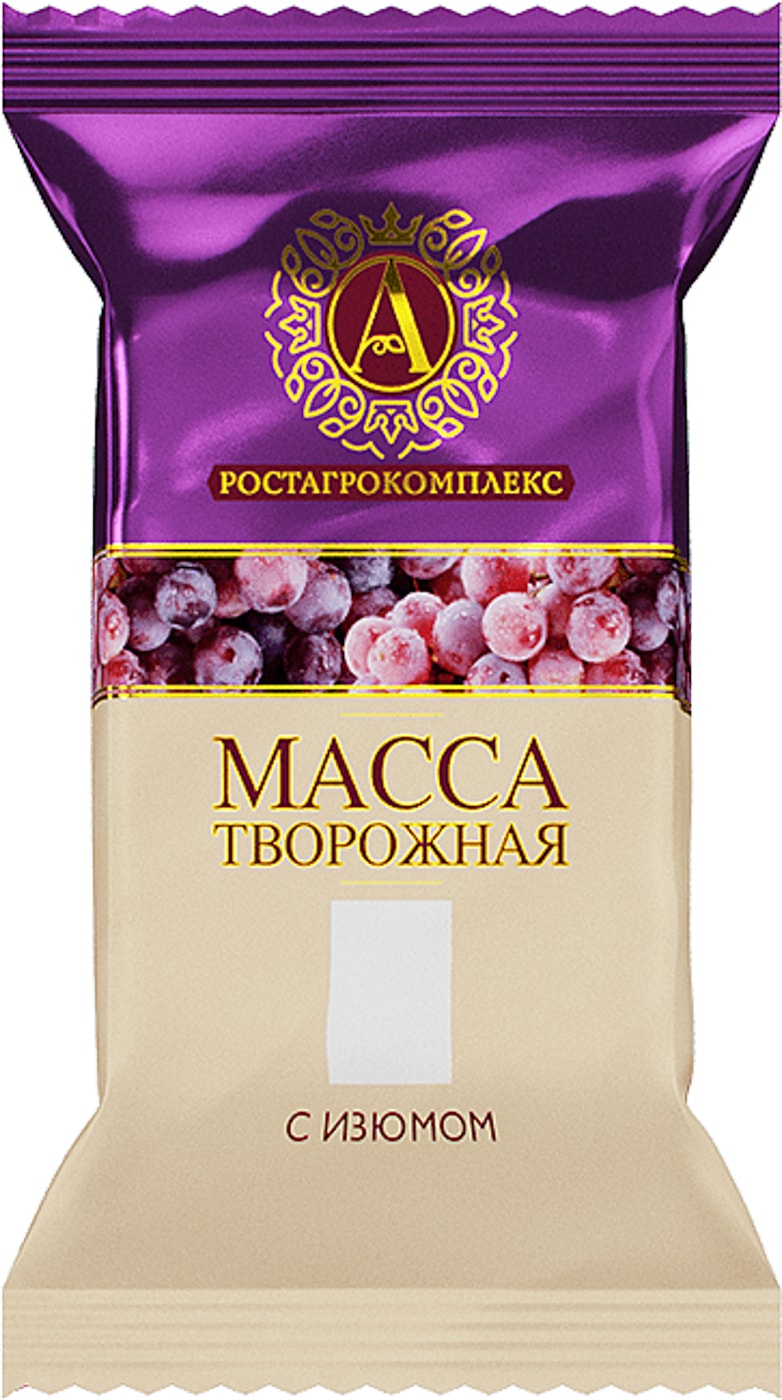 Изображение товара Масса творожная А.РостАгроКомплекс с изюмом 20% 180г