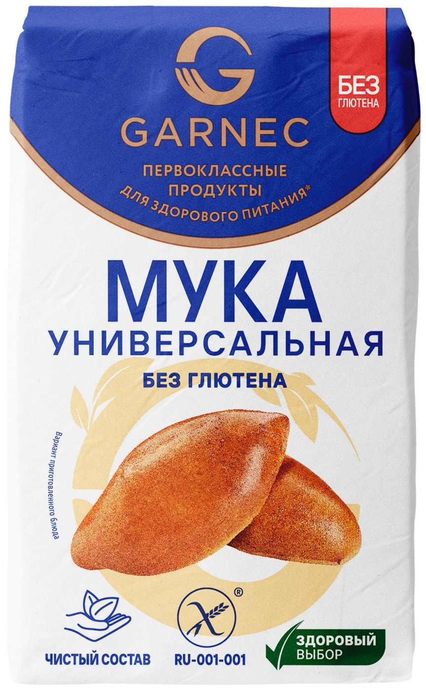Изображение товара Безглютеновая универсальная мука Garnec 500 г для безглютеновой выпечки