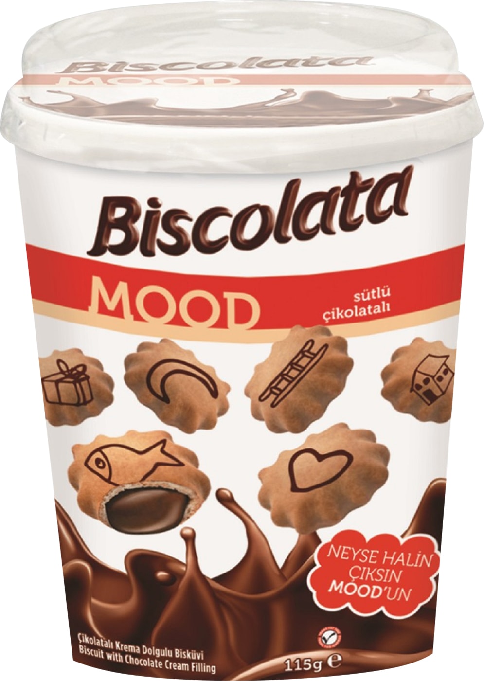Изображение товара Печенье Biscolata Mood с шоколадной начинкой 115г