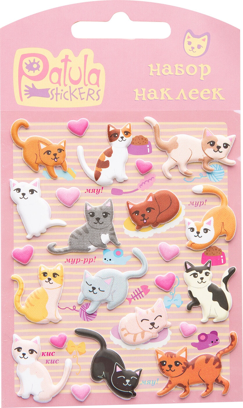 Изображение товара Наклейки Yiwu onccc Patula Stickers Кошки мягкие в ассортименте