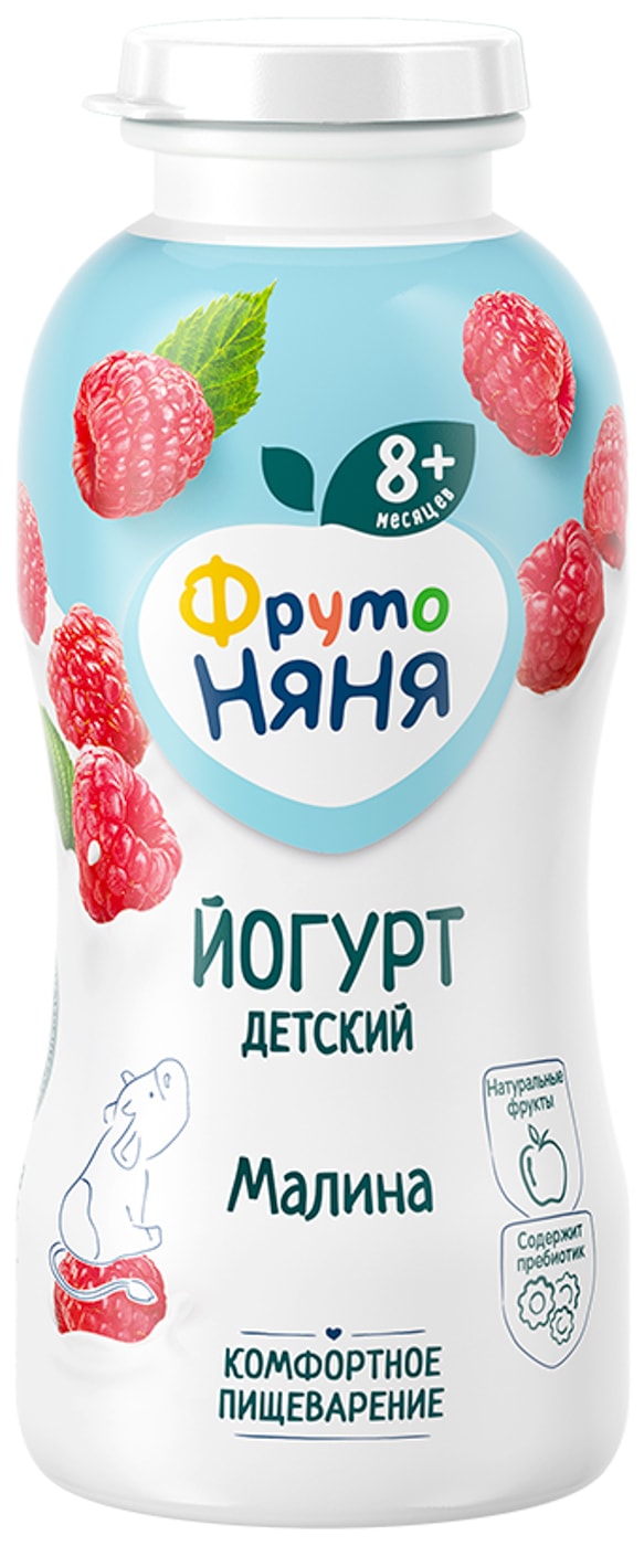 Изображение товара Детский йогурт ФрутоНяня Малина 2.5% для малышей от 8 месяцев 200г