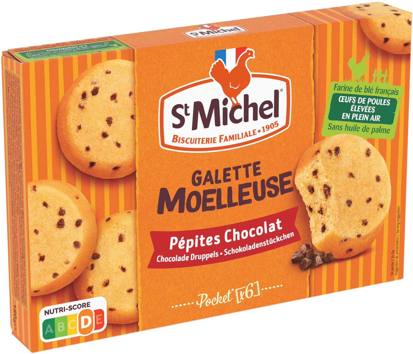 Изображение товара Пирожные St Michel бисквитные с кусочками шоколада 180г