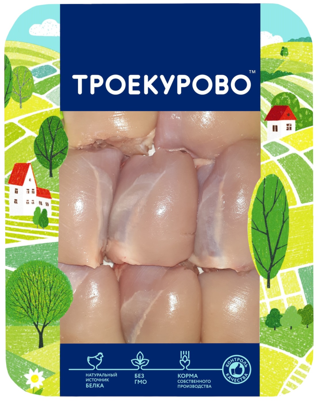 Изображение товара Филе бедра цыпленка-бройлера Троекурово 750г