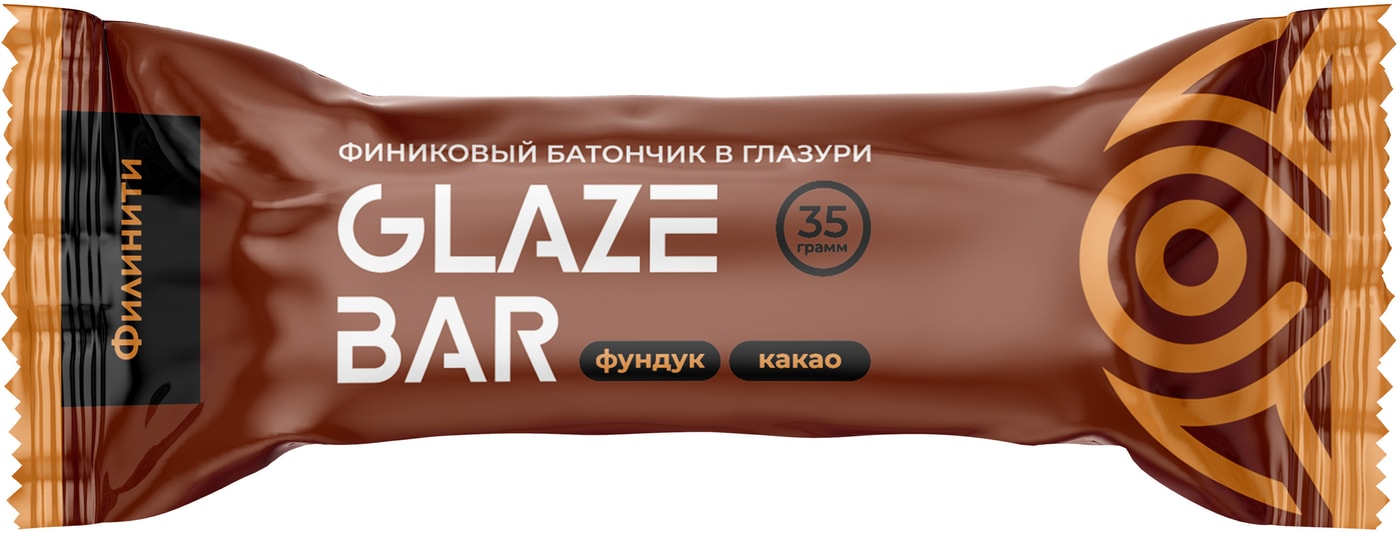 Изображение товара Батончик Филинити Glaze Bar финиковый с фундуком и какао 35г