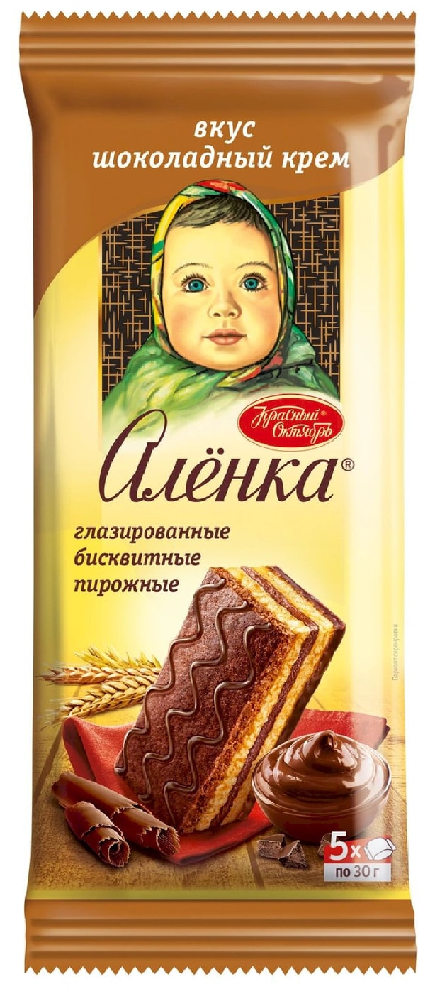 Изображение товара Пирожные Аленка бисквитные глазированные Шоколадный крем 150г