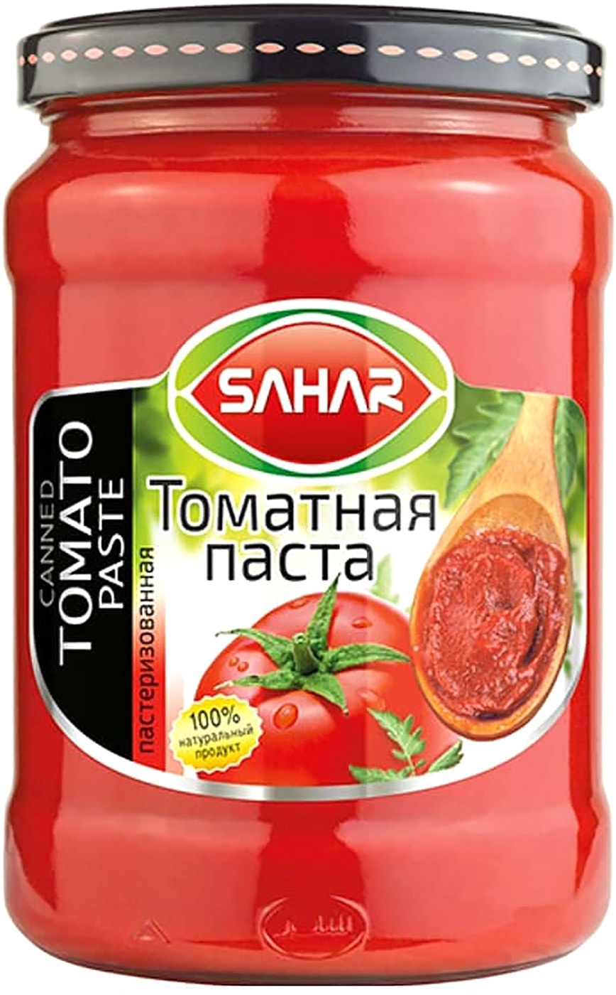Изображение товара Томатная паста Sahar 680 г в стеклянной банке для мяса и птицы