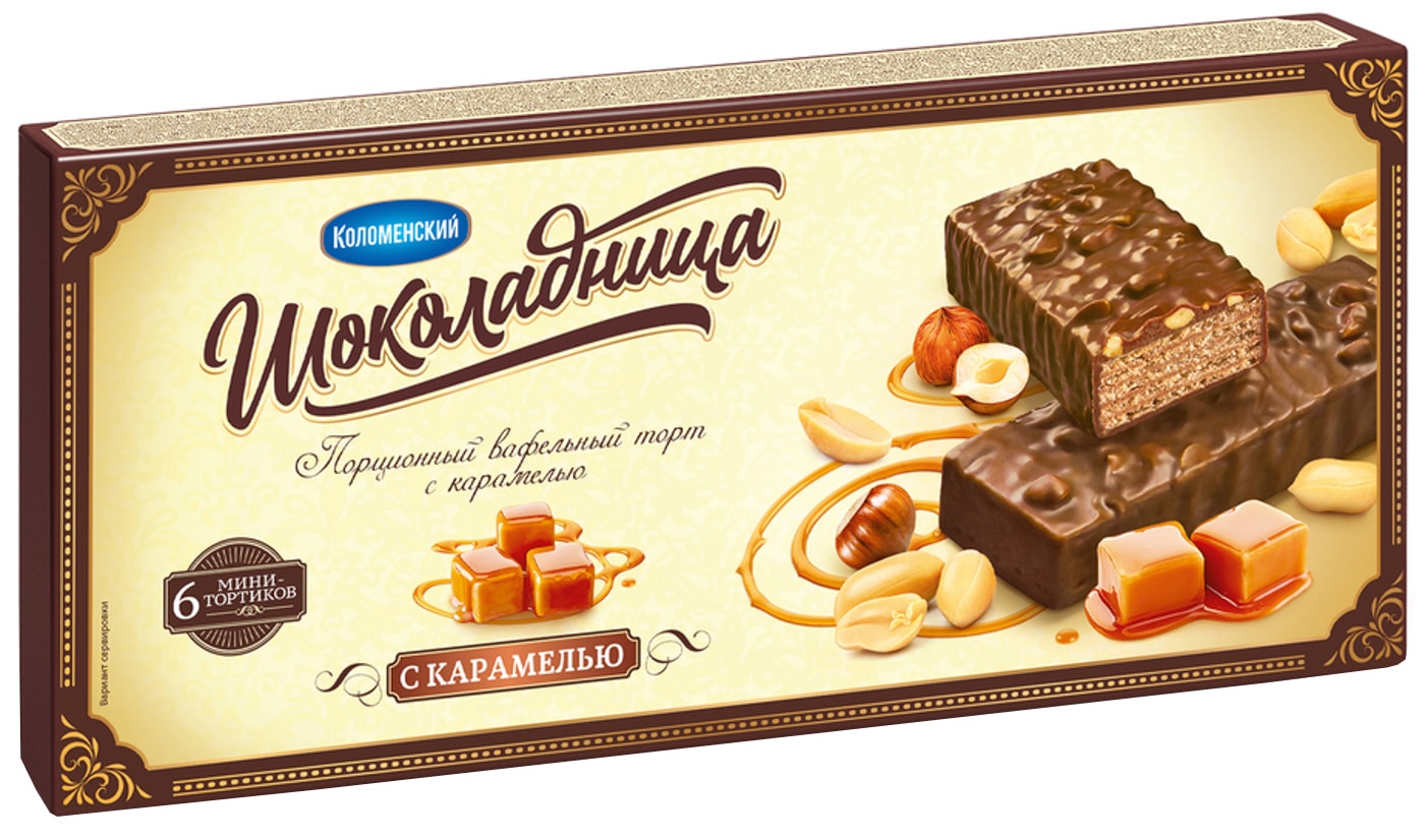 Изображение товара Торт Шоколадница Вафельный с карамелью 180г