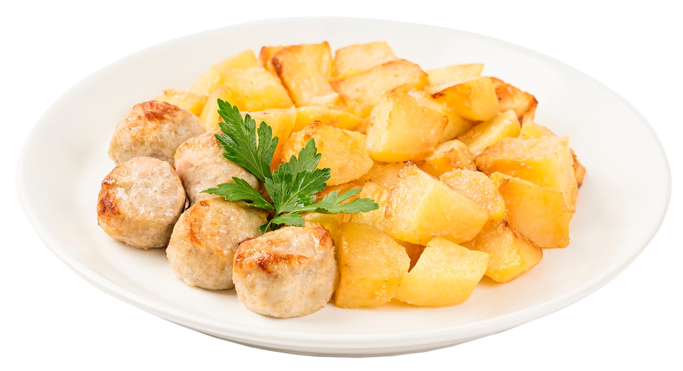 Изображение товара Картофель Вкусно Жить запеченный с митболами 250г