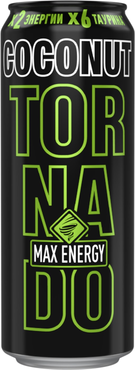 Изображение товара Напиток Tornado Max Energy Coconut энергетический 450мл