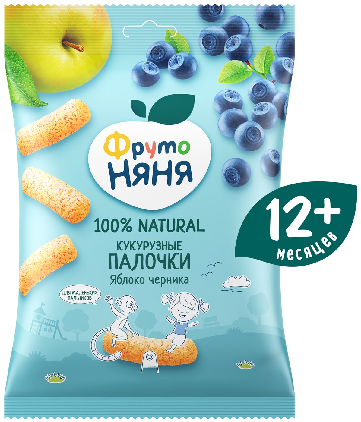 Изображение товара Палочки кукурузные ФрутоНяня Яблоко-Черника с 12 месяцев 20г