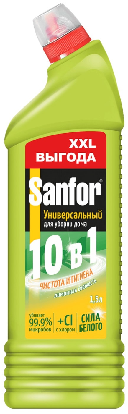 Изображение товара Sanfor Универсал Лимон 1. 5л - чистящее и дезинфицирующее средство