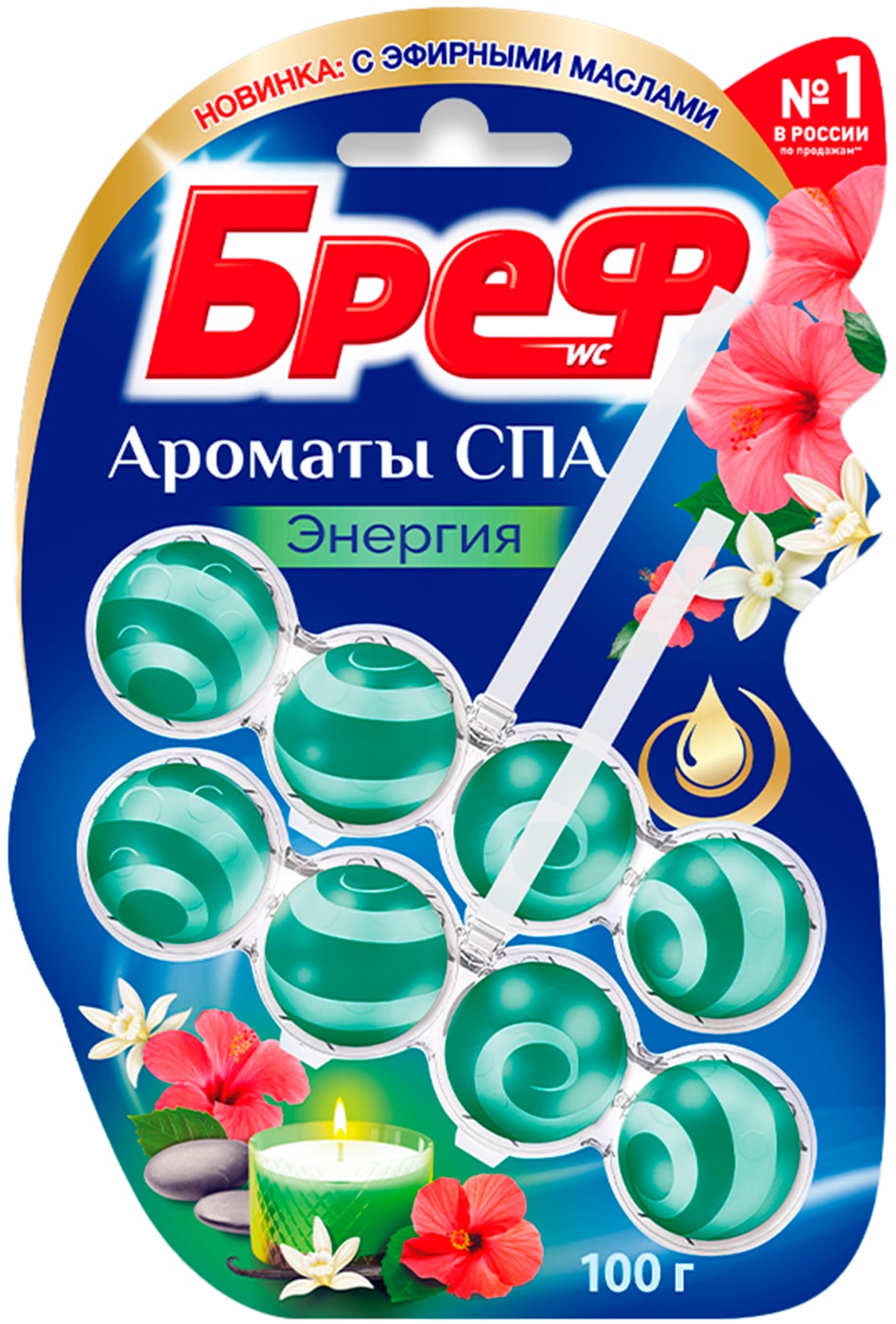 Изображение товара Туалетный блок Бреф Ароматы СПА Энергия 50 г двойной упаковки