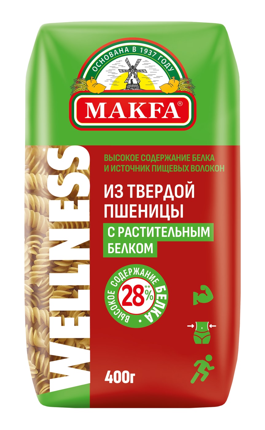 Изображение товара Макароны Makfa Wellness Спирали высокобелковые 400г
