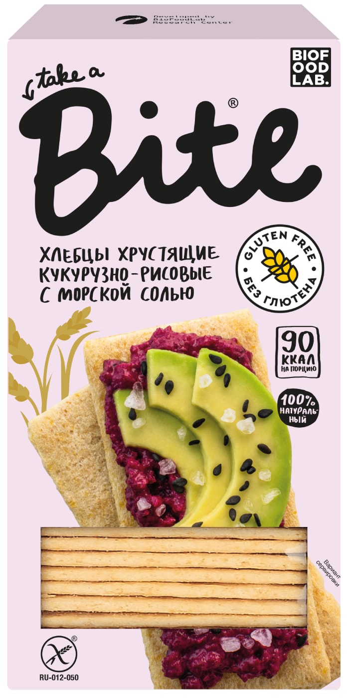 Изображение товара Хлебцы Take a Bite Кукурузно-рисовые с морской солью 150г