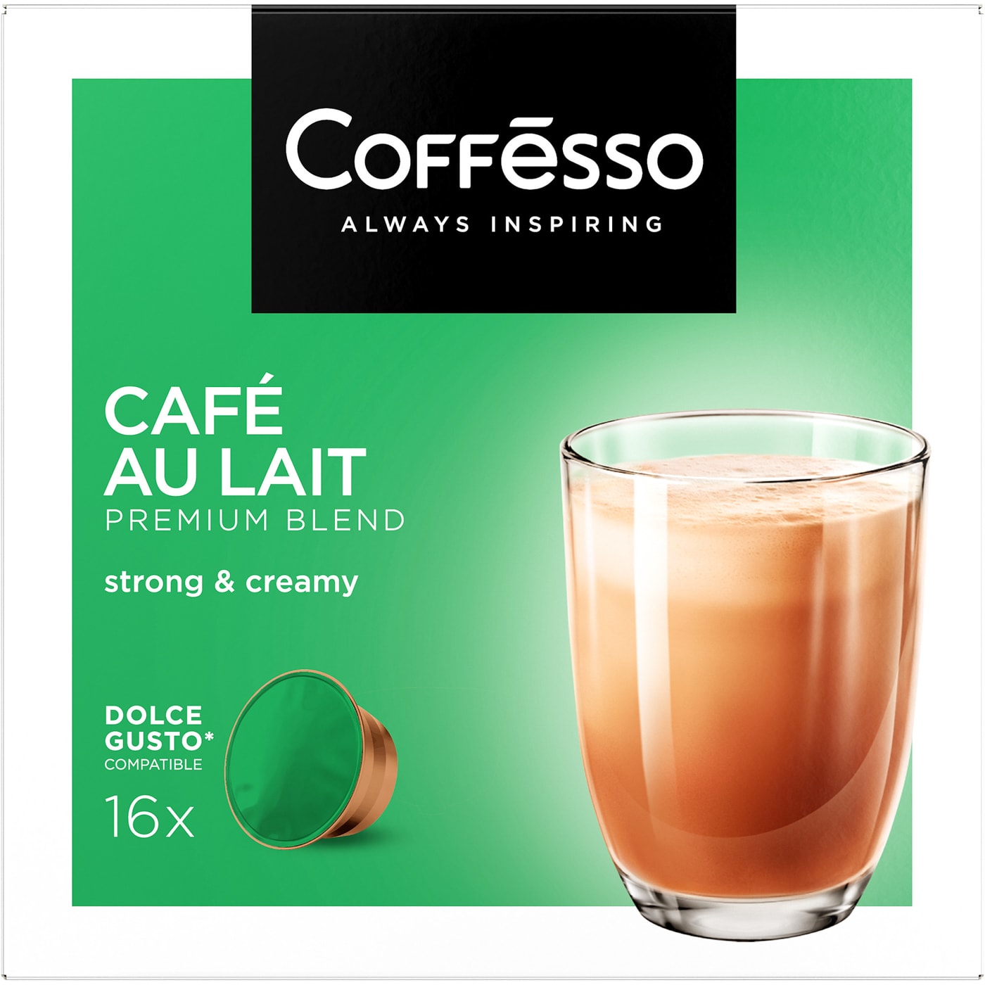 Изображение товара Кофейный напиток Coffesso Cafe Au Lait в капсулах 16 шт для систем Dolce Gusto