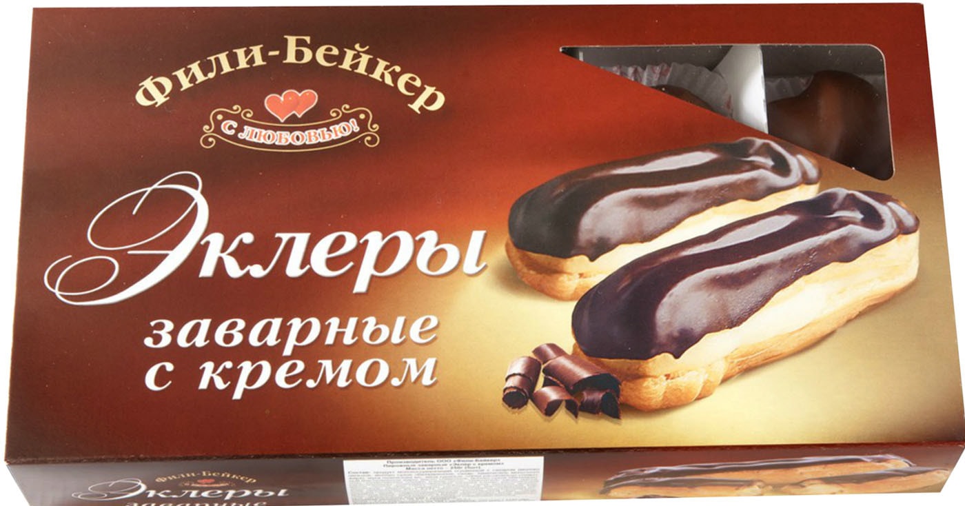 Изображение товара Пирожное Фили-Бейкер Эклер с кремом 250г