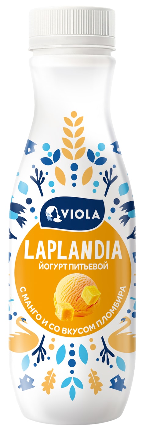 Изображение товара Йогурт питьевой Laplandia с манго и со вкусом пломбира 2.5% 260г