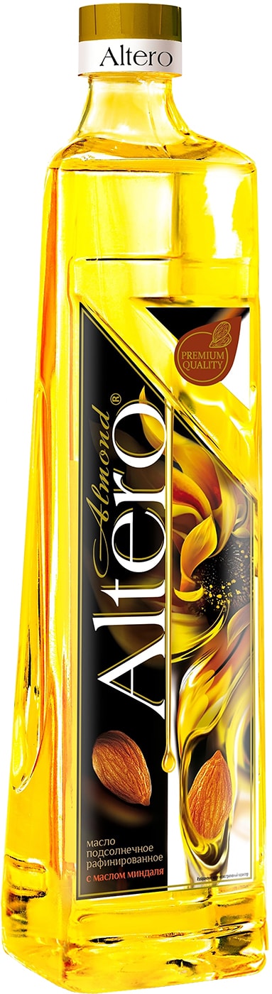 Изображение товара Масло подсолнечное Altero Almond рафинированное с добавлением миндального масла 810мл