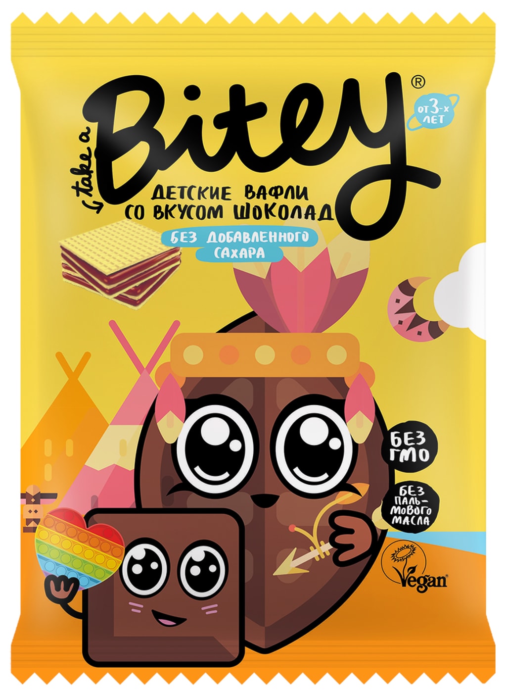 Изображение товара Вафли Take a Bitey Шоколад 35г натуральное лакомство для здорового перекуса