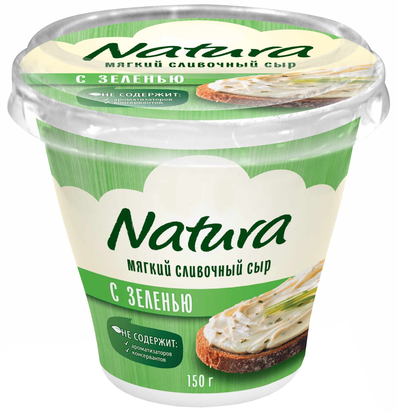 Изображение товара Сыр мягкий Natura Сливочный с зеленью 60% 150г