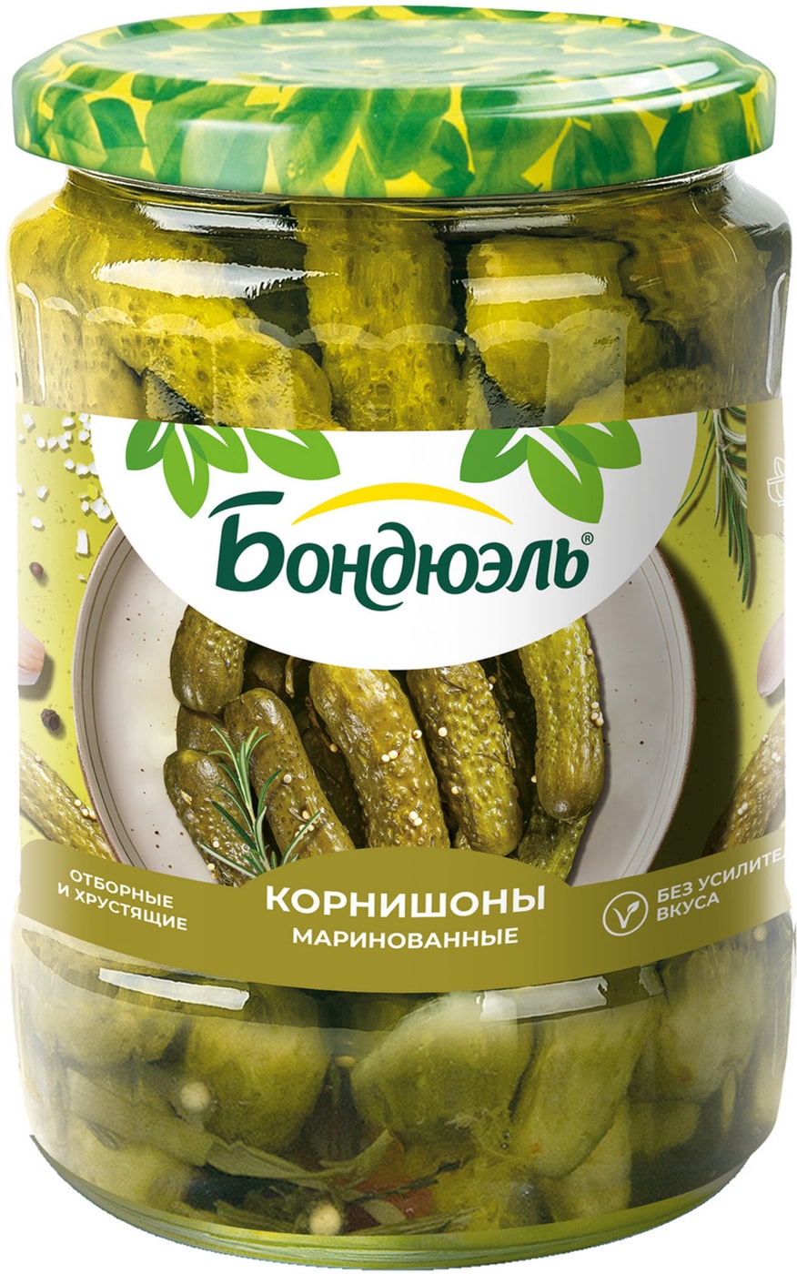Изображение товара Корнишоны Bonduelle Expert маринованные 580 мл натуральная закуска