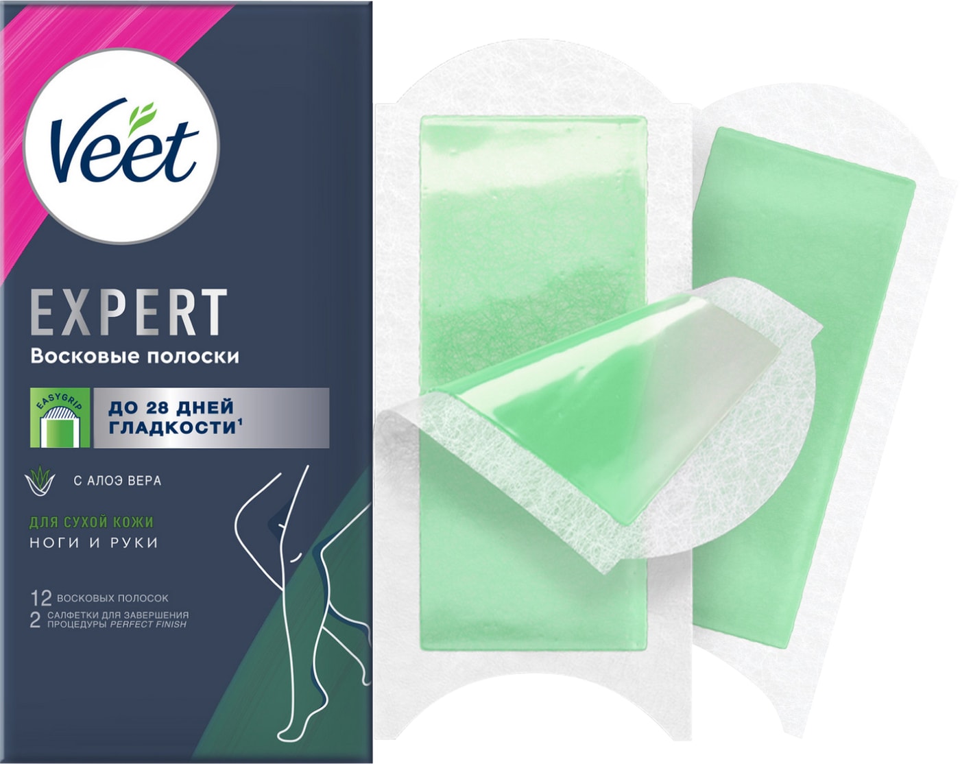 Изображение товара Восковые полоски для депиляции Veet Expert для сухой кожи 12 шт