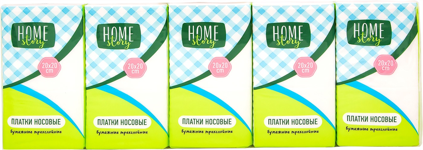 Изображение товара Носовые платки Home Story трехслойные 10*10шт