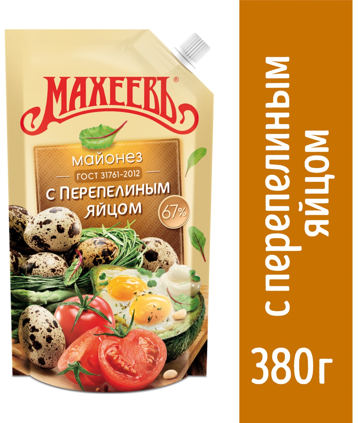 Изображение товара Майонез Махеевъ с перепелиным яйцом 67% 380г