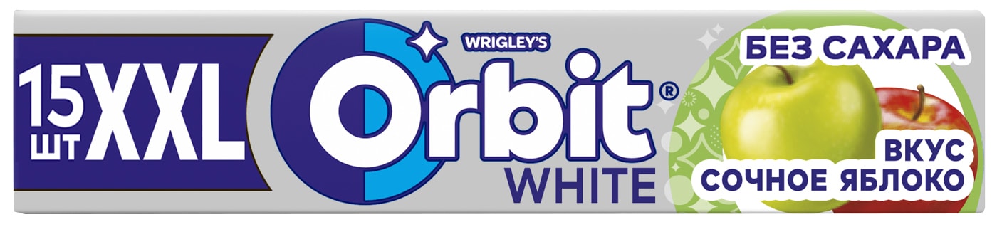 Изображение товара Жевательная резинка Orbit XXL White Зеленое яблоко 20.4г
