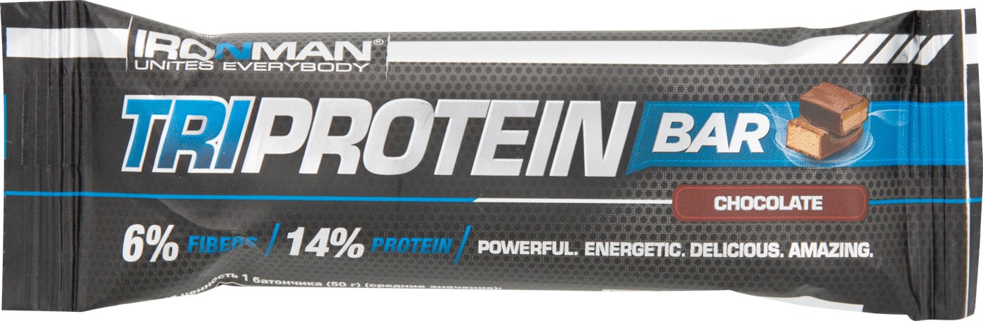 Изображение товара Батончик протеиновый IronMan Tri Protein Bar Шоколад 50г