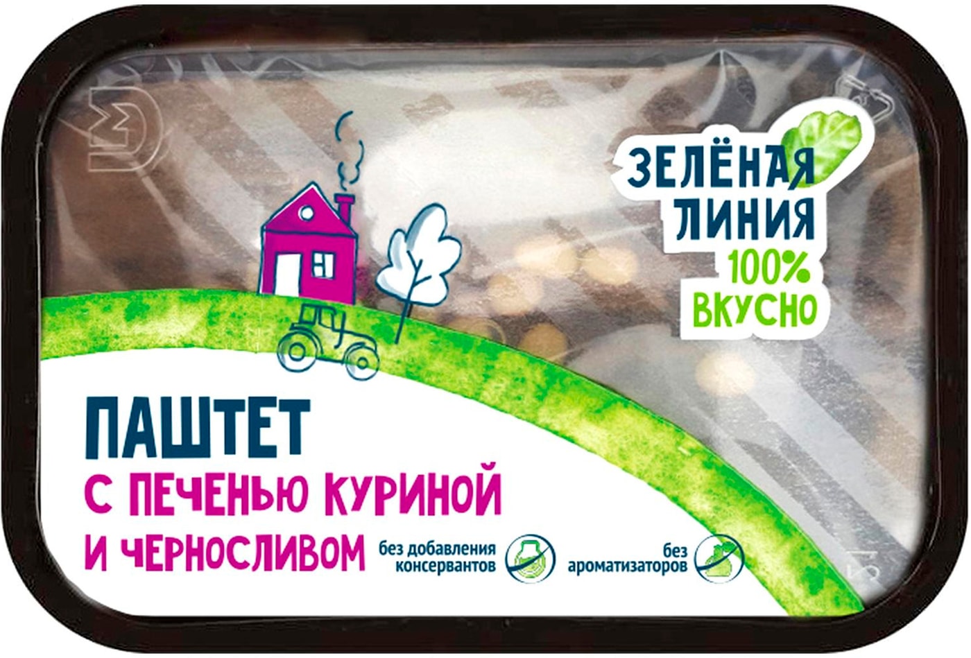 Изображение товара Паштет Зеленая линия с куриной печенью и черносливом категории Б 160г