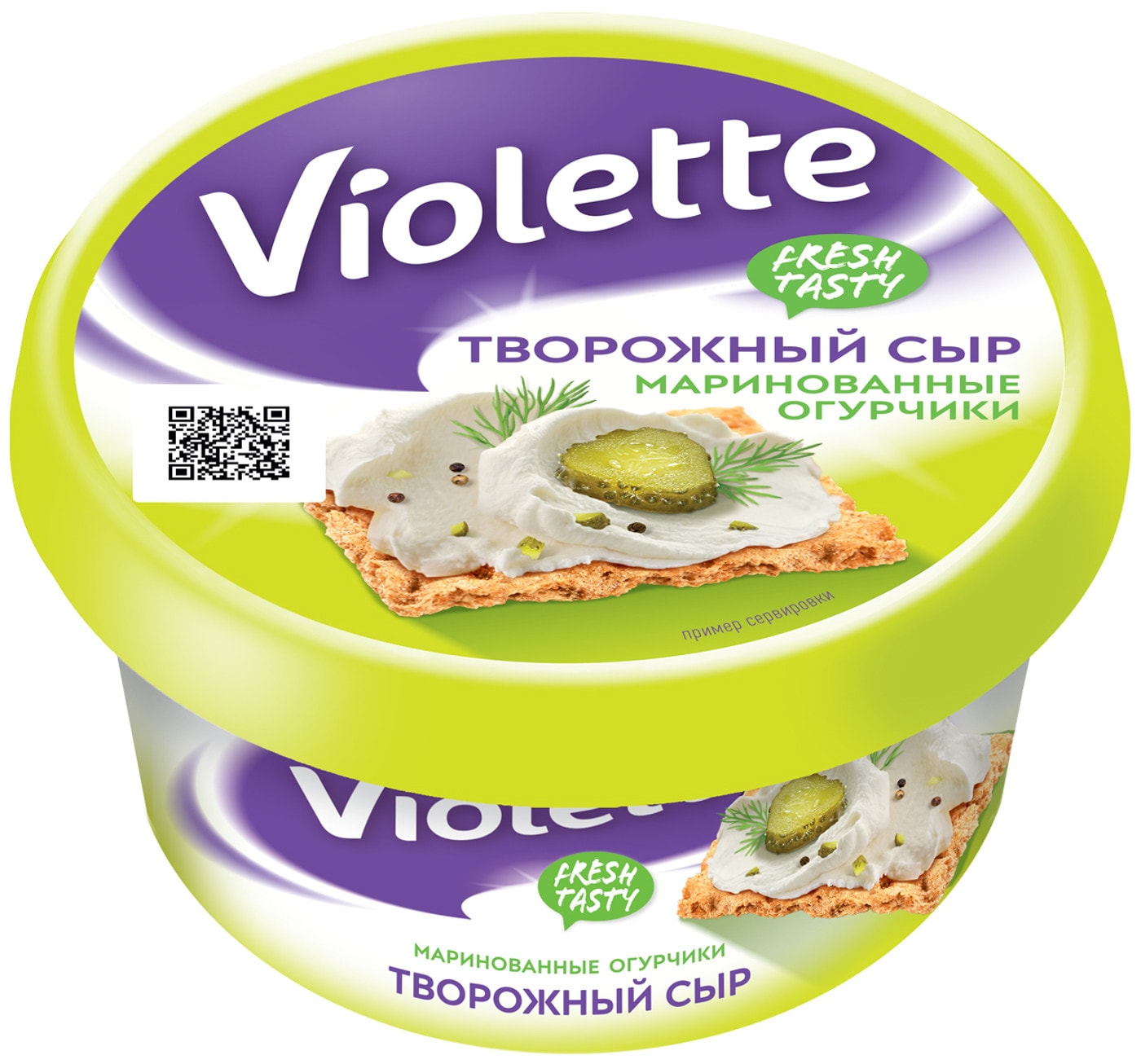 Изображение товара Сыр творожный Violette Маринованные огурчики 70% 140г