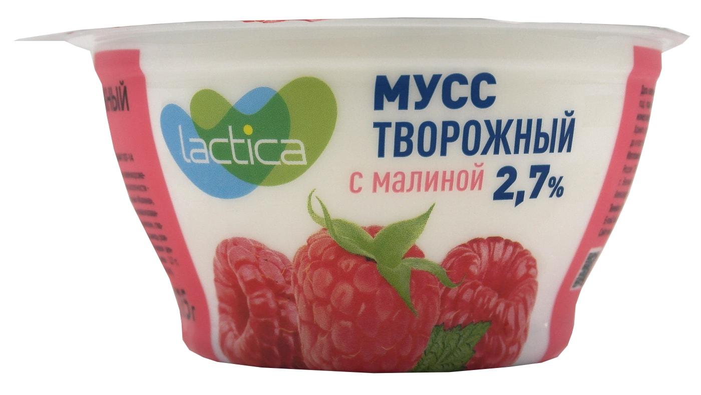 Изображение товара Мусс творожный Lactica с малиной 2.7% 115г