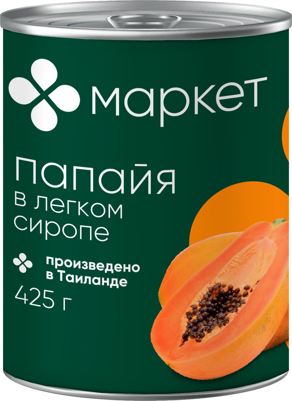 Изображение товара Папайя Маркет Кусочки в легком сиропе 425мл - натуральный фруктовый деликатес для десертов