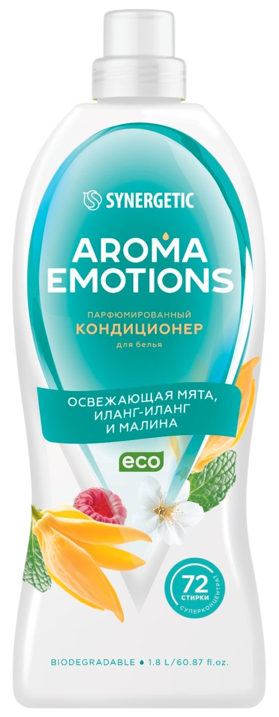 Изображение товара Кондиционер для белья Synergetic Aroma Emotions Мята-Иланг-Иланг-Малина 1.8л