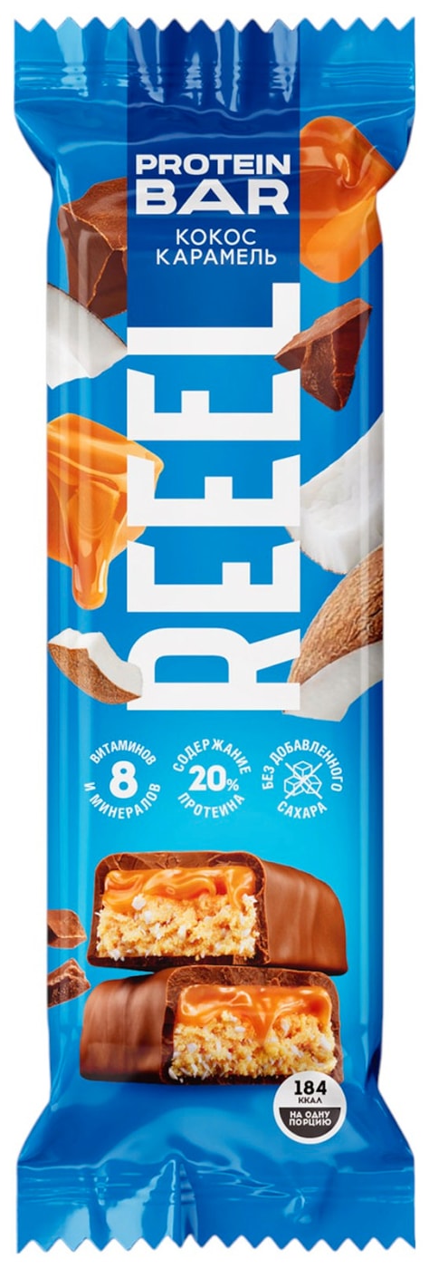 Изображение товара Батончик Reeel Кокос-Карамель 40г - Полезный Перекус