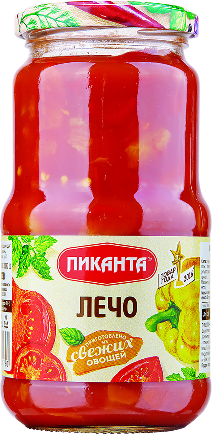 Изображение товара Лечо Пиканта в стеклянной банке 450г - вкусная закуска